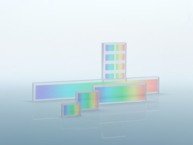 Pulse compression gratings