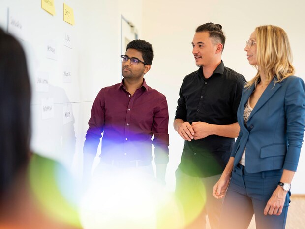 Employees brainstorming