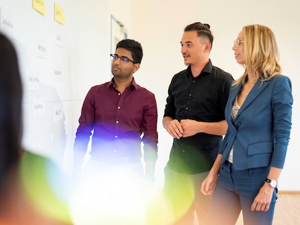 Employees brainstorming