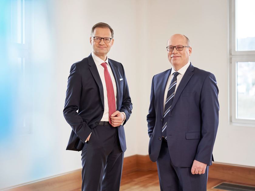 Jenoptik-Vorstand 2022: CEO Dr. Stefan Traeger (links), CFO Hans-Dieter Schumacher