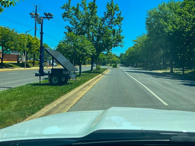Speed and noise enforcement trailer in Santa Fe, New Mexico