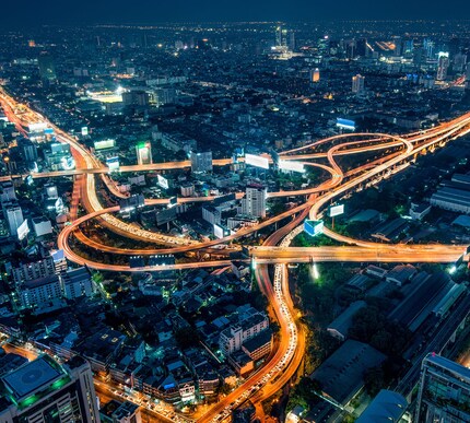 City with lights
