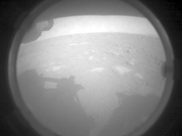 First image of Mars seen through the HazCam of the Perseverance rover